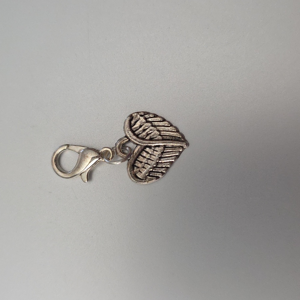 Heart Angel Wing  FITs Pandora and other  Lobster Clasp Zipper Pull